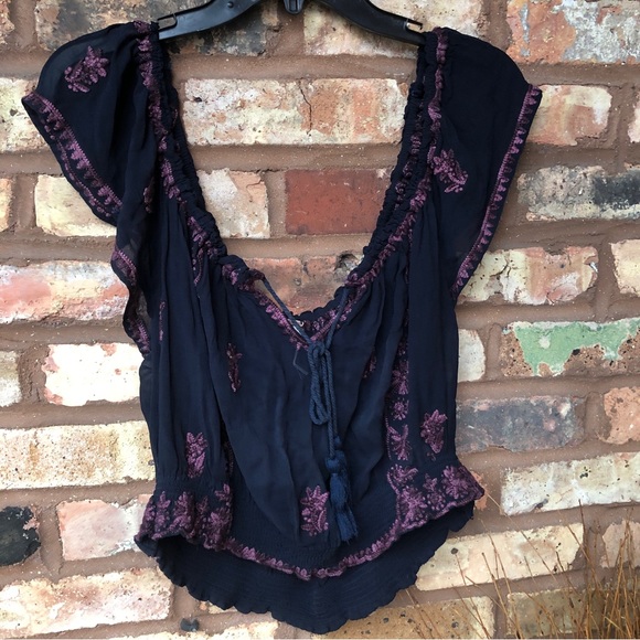 Free people off shoulder top Sz M - Picture 3 of 3